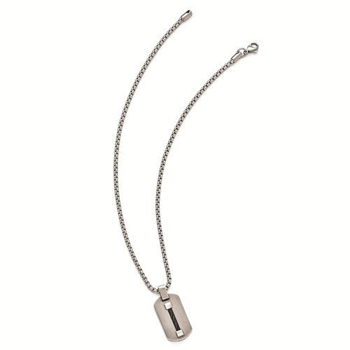 Edward Mirell Titanium Dog Tag and Cable Pendant Necklace, 20"