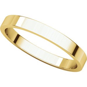 14k Yellow Gold Slim-Profile Flat 2.5mm Band, Size 13.5