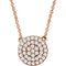 Round Diamond Pendant Necklace in 14k Rose Gold, 18" (.33 Cttw)