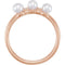 White Freshwater Cultured Pearl, Diamond Stackable Ring, 14k Rose Gold (3.5mm)(.03Ctw, Color G-H, Clarity I1)