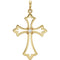 Diamond Fleur-de-Lis Cross 14k Yellow Gold Pendant (.03 Ct, G-H Color, I1 Clarity)