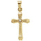 Accented Hollow Diamond Cross 14k Yellow Gold Pendant