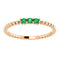 Chatham Created Emerald Beaded Ring, 14k Rose Gold , Size 6.75