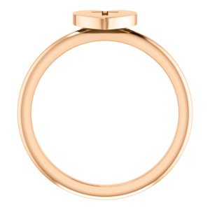 Heart with Cross 14k Rose Gold Slim Profile Ring