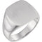 Men's Closed Back Square Signet Ring, 18k Palladium White Gold (16mm)