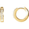 Diamond 14k Yellow Gold Milgrain Hoop Earrings, (1/10 Ctw, Color GH, Clarity I1)