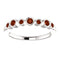 Mozambique Garnet 7-Stone 3.25mm Ring, Rhodium-Plated 14k White Gold