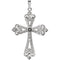 Diamond Fleur-de-Lis Cross 14k White Gold Pendant (.625 Ctw, G-H Color, I1 Clarity)