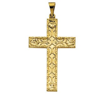 Filligree Cross 14k Yellow Gold Pendant (31.50X20MM)
