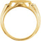 Men's 14k Yellow Gold Diamond Round Signet Ring (.07 Ctw, G-H Color, I1 Clarity)