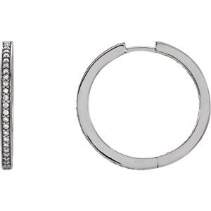 Diamond Inside-Outside Hoop Earrings (3/8 Ctw, Color GH, Clarity SI1)