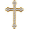 Diamond Botonée Cross 14k Yellow Gold Pendant (.25 Ctw, H+ Color, I1 Clarity)