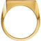 Men's Brushed Signet Ring, 14k Yellow Gold (18mm)