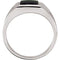 Men's Square Onyx Cabochon Rhodium Plated 14k White Gold Ring, 10.65MM, Size 11