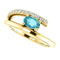 Blue Zircon and Diamond Bypass Ring, 14k Yellow Gold (.125 Ctw, G-H Color, I1 Clarity)