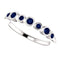 Blue Sapphire 7-Stone 3.25mm Ring, Sterling Silver