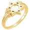 Star of David Semi-Polished 14k Yellow Gold Ring