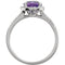 Amethyst and Diamond Halo Ring, Rhodium-Plated 14k White Gold (.2 Ctw, H-J Color, I2-I3 Clarity), Size 6.75