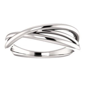 Platinum Free-Form Abstract Criss Cross Ring