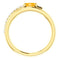 Citrine and Diamond Bypass Ring, 14k Yellow Gold (.125 Ctw, G-H Color, I1 Clarity), Size 7.25