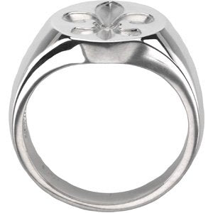 Sterling Silver Men's Signet Ring with Fleur de Lis