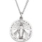 Rhodium Plated Sterling Silver Miraculous Medal with Curb Chain Necklace, 24" (22.25 MM)