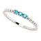 Blue Zircon Beaded Ring, Rhodium-Plated 14k White Gold, Size 7