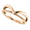 Negative Space Rope Trim and Curved 'V' Ring, 14k Rose Gold