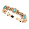 Blue Zircon and Diamond Vintage-Style Ring, 14k Rose Gold, Size 7.75