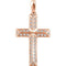 Diamond Angled Cross 14k Rose Gold Pendant (.25 Ctw, H+ Color, I1 Clarity)