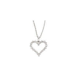14k White Gold 1 Cttw. Diamond Heart Necklace