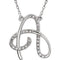 Diamond Initial 'A' Rhodium Plated 14k White Gold Necklace, 17" (.125 Cttw, GH Color, I1 Clarity)