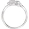 Diamond Double Pear Cluster Ring, 14k White Gold, Size 7 (0.375 Ctw, H+ Color, I1 Clarity)