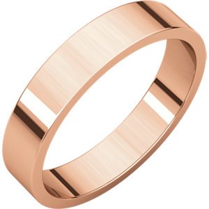 Slim-Profile 4mm Flat Stacking Band, 14k Rose Gold, Size 9