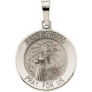 14k White Gold St. Gerard Medal (15 MM)
