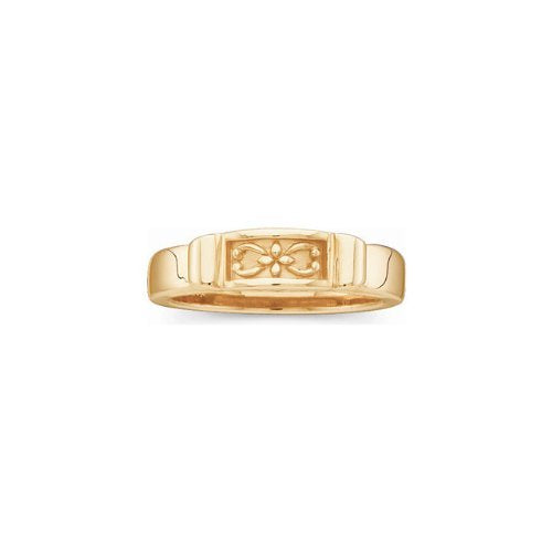 4.75mm 14k Yellow Gold Lotus Fashion Band, Size 6 to 7