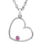 Pink Cubic Zirconia Heart Pendant Necklace, Sterling Silver, 18"