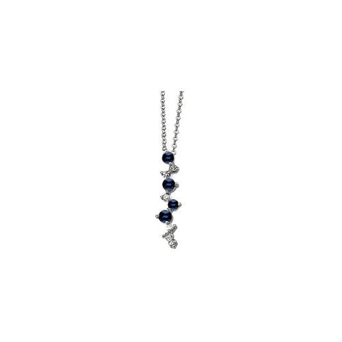 14k White Gold Sapphire and Diamond Necklace