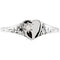 Girl's Diamond Heart Ring, 10.79mm Rhodium-Plated 14k White Gold, Size 3