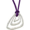 Diamond Triangle Pendant in Sterling Silver with Purple Cord, 18" (1/5 Cttw)