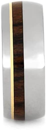 The Men's Jewelry Store (Unisex Jewelry) Ironwood, 10k Yellow Gold 8mm Titanium Comfort-Fit Band, Size 14.5