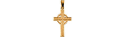 Contemporary Celtic Cross 14k Yellow Gold Pendant