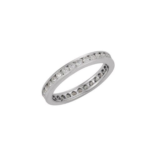 14k White Gold Diamond Eternity Band, Sizes 4 to 8.5