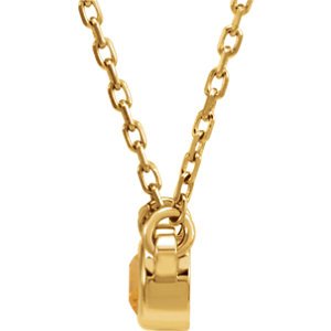 Citrine Solitaire 14k Yellow Gold Pendant Necklace, 16"