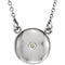 Diamond Solitaire Round Medallion Rhodium Plate 14k White Gold Pendant Necklace, 16.5" (.02 Cttw)