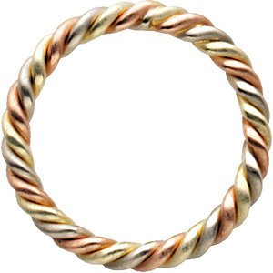 2.5mm 14k White, Rose and Green Gold Tri-Color Hand Woven Wedding Band