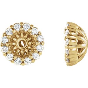 Diamond Cluster Earring Jackets, 14k Yellow Gold (3.6MM) (0.125 Ctw, G-H Color, I2 Clarity)