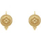 Inlaid Beaded Lever Back Round Earrings, 14k Yellow Gold