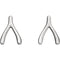 Fancy Wishbone Earrings, Rhodium-Plated 14k White Gold