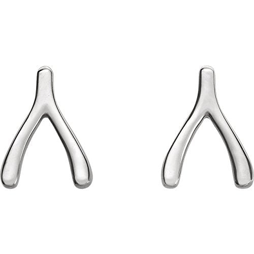 Fancy Wishbone Earrings, Sterling Silver